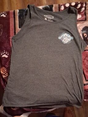 Men's Sleeveless Heather Gray Tank with Small Chest Emblem